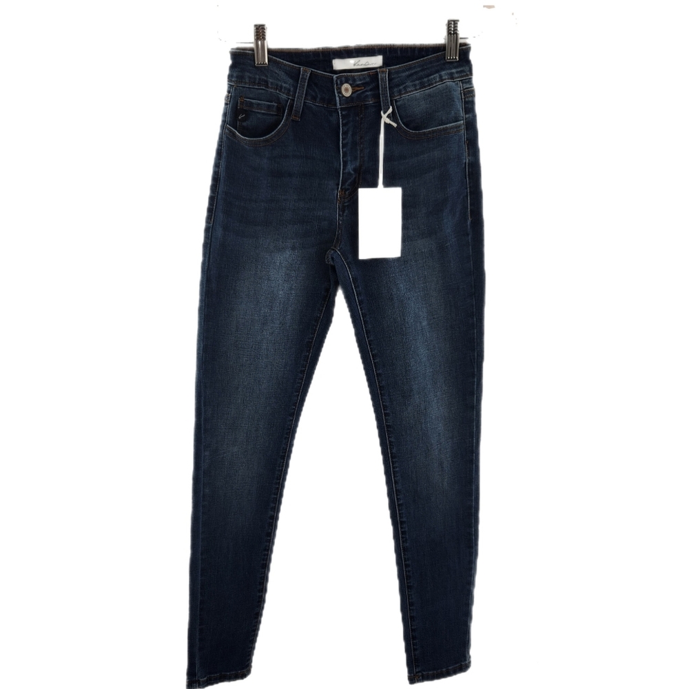 KanCan Estilo Dark Wash Denim Mid Rise Stretch Skinny Jeans Womens Size 3/25